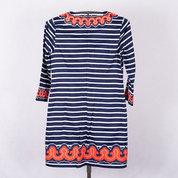 Vineyard Vines Women's Size 4 Nautical Blue & White Stripe w/ Orange Embroidery - Picture 6 of 8